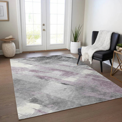 Marisse Purple Washable Indoor - Outdoor Rug - LOOMLAN - LOOMLAN Rugs - Outdoor Rugs