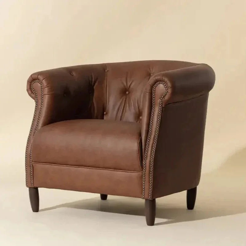 Marjorie Leather Lounge Chair-Lounge Chairs-SUNPAN-LOOMLAN
