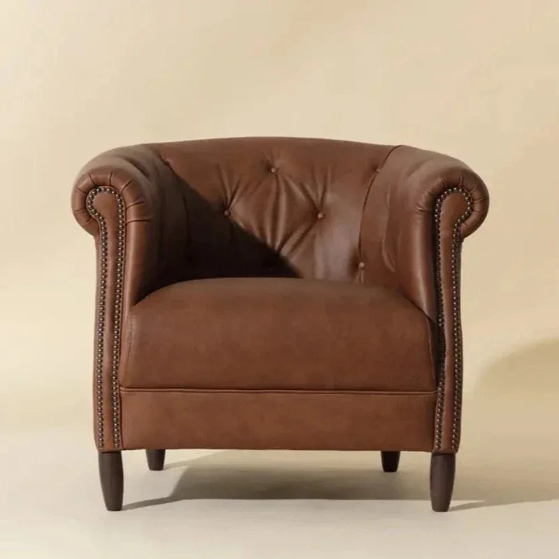 Marjorie Leather Lounge Chair-Lounge Chairs-SUNPAN-LOOMLAN