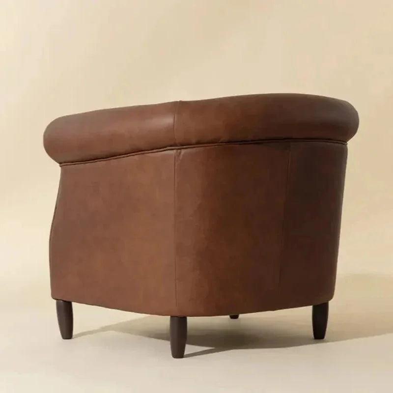 Marjorie Leather Lounge Chair-Lounge Chairs-SUNPAN-LOOMLAN