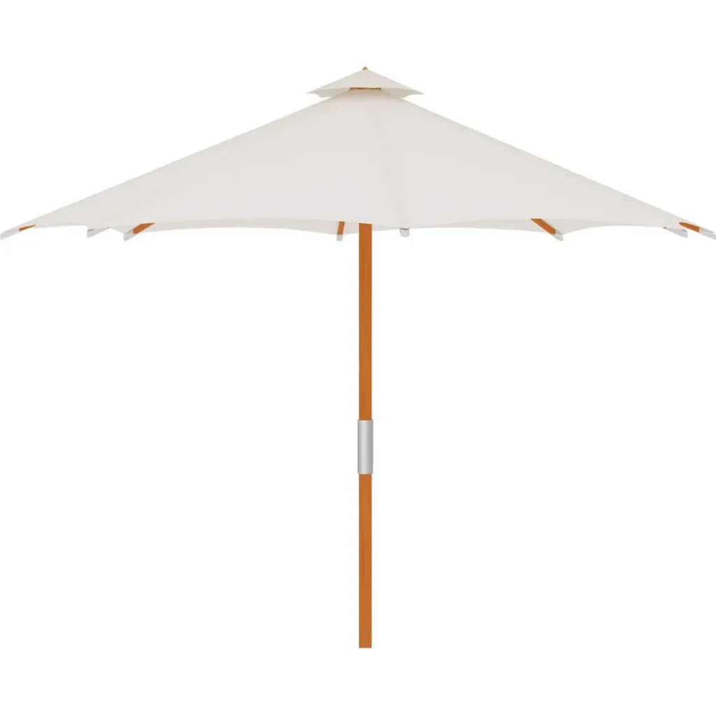 Market 118-inch Diameter Teak Outdoor Umbrella White-Outdoor Accessories-HiTeak-LOOMLAN