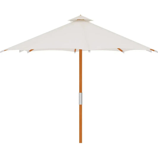 Market 118-inch Diameter Teak Outdoor Umbrella White-Outdoor Accessories-HiTeak-LOOMLAN
