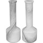 Markos Decorative Marble White Candle Holder 2PC - LOOMLAN - Noir - Candle Holders