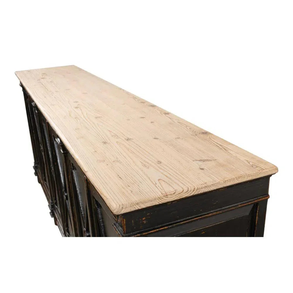 Marksman Extra Wide Sideboard Antique Ebony - LOOMLAN - Sarreid - Sideboards