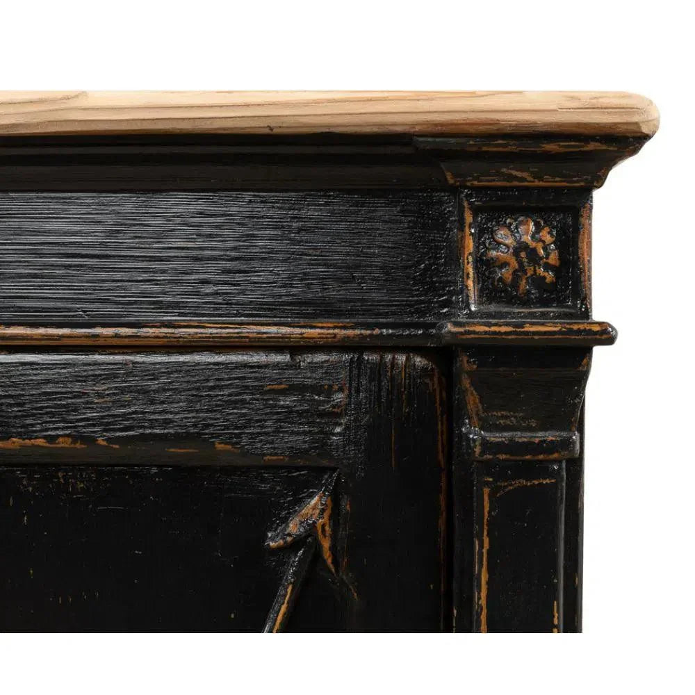 Marksman Extra Wide Sideboard Antique Ebony - LOOMLAN - Sarreid - Sideboards