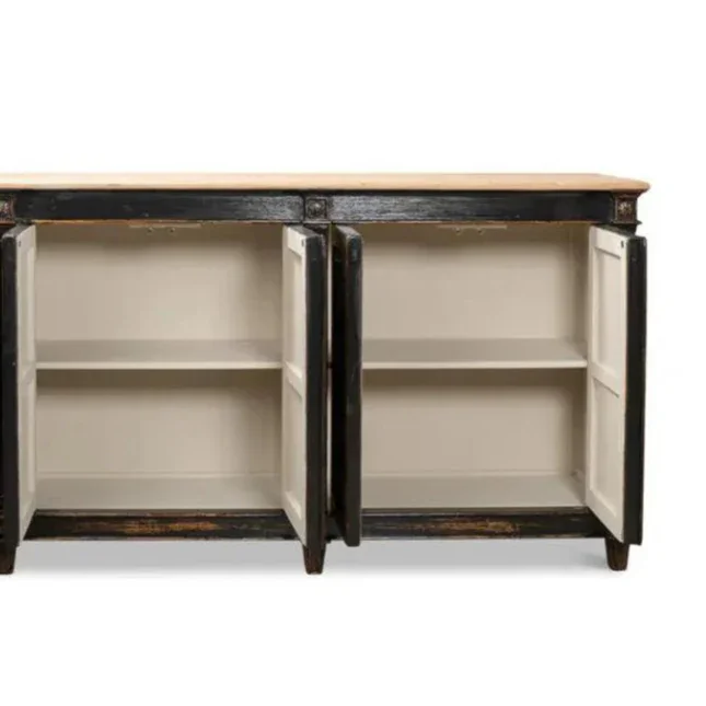 Marksman Extra Wide Sideboard Antique Ebony - LOOMLAN - Sarreid - Sideboards