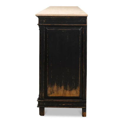 Marksman Extra Wide Sideboard Antique Ebony - LOOMLAN - Sarreid - Sideboards