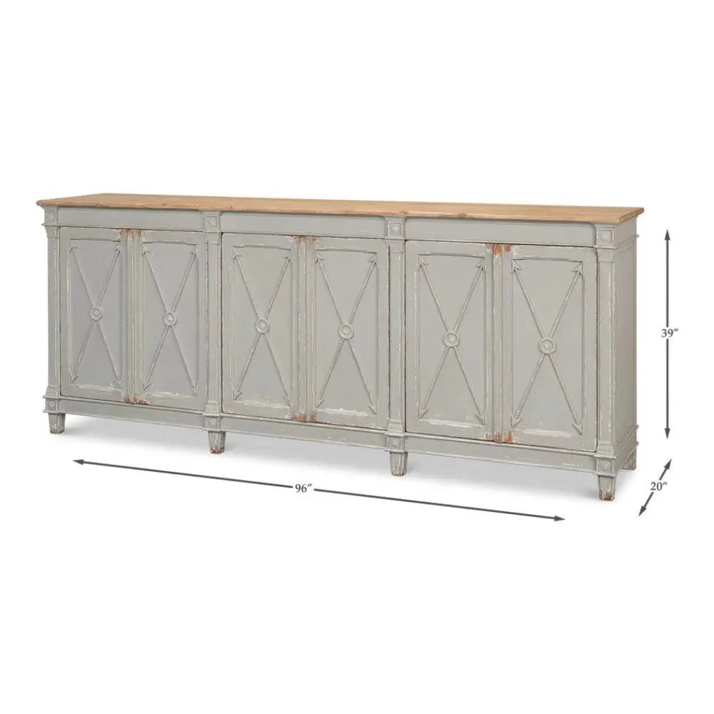 Marksman Sideboard Antique Muted Grey - LOOMLAN - Sarreid - Sideboards