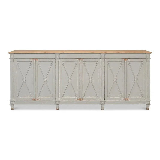 Marksman Sideboard Antique Muted Grey - LOOMLAN - Sarreid - Sideboards