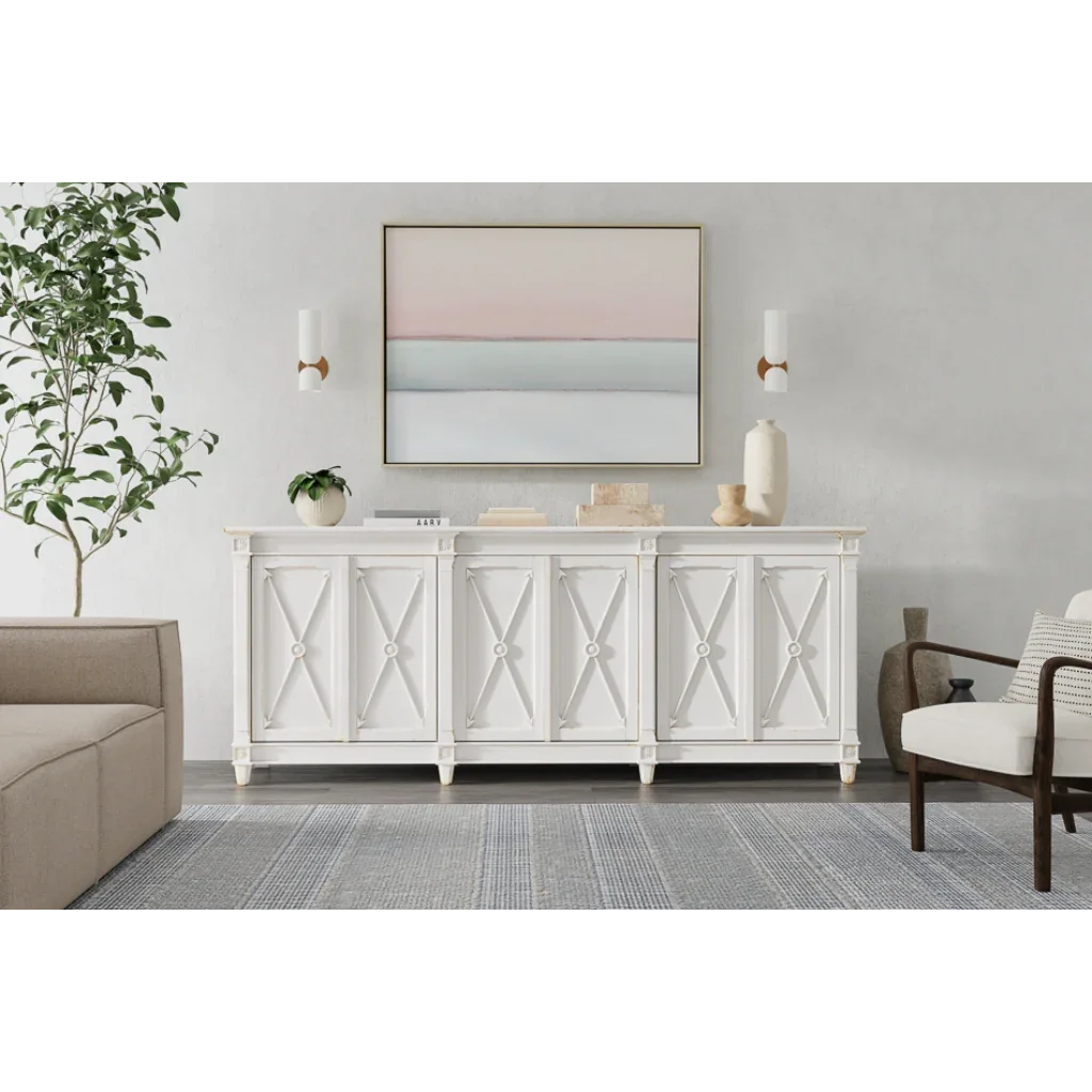 Marksman Sideboard Whitewash - LOOMLAN - Sarreid - Sideboards