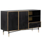 Markwood Sideboard Brass Dark Brown Ample Storage - LOOMLAN - SUNPAN - Sideboards