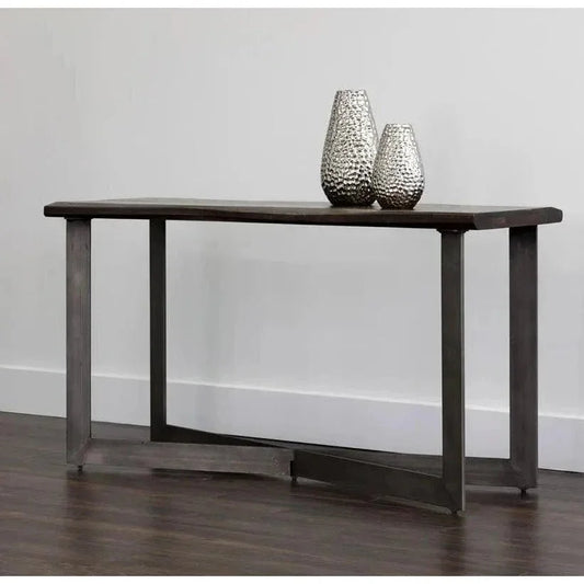 Marley Console Table Antique Gunmetal Iron Legs - LOOMLAN - SUNPAN - Console Tables