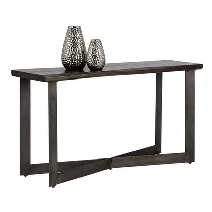 Marley Console Table Antique Gunmetal Iron Legs - LOOMLAN - SUNPAN - Console Tables