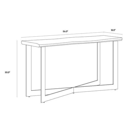 Marley Console Table Antique Gunmetal Iron Legs - LOOMLAN - SUNPAN - Console Tables