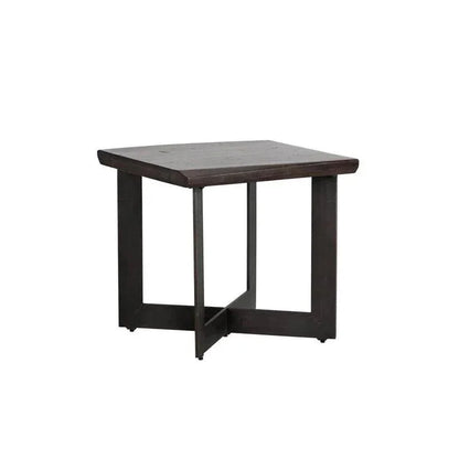 Marley Side Table Solid Wood Top & Iron Base - LOOMLAN - SUNPAN - Side Tables