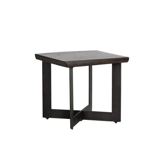 Marley Side Table Solid Wood Top & Iron Base - LOOMLAN - SUNPAN - Side Tables
