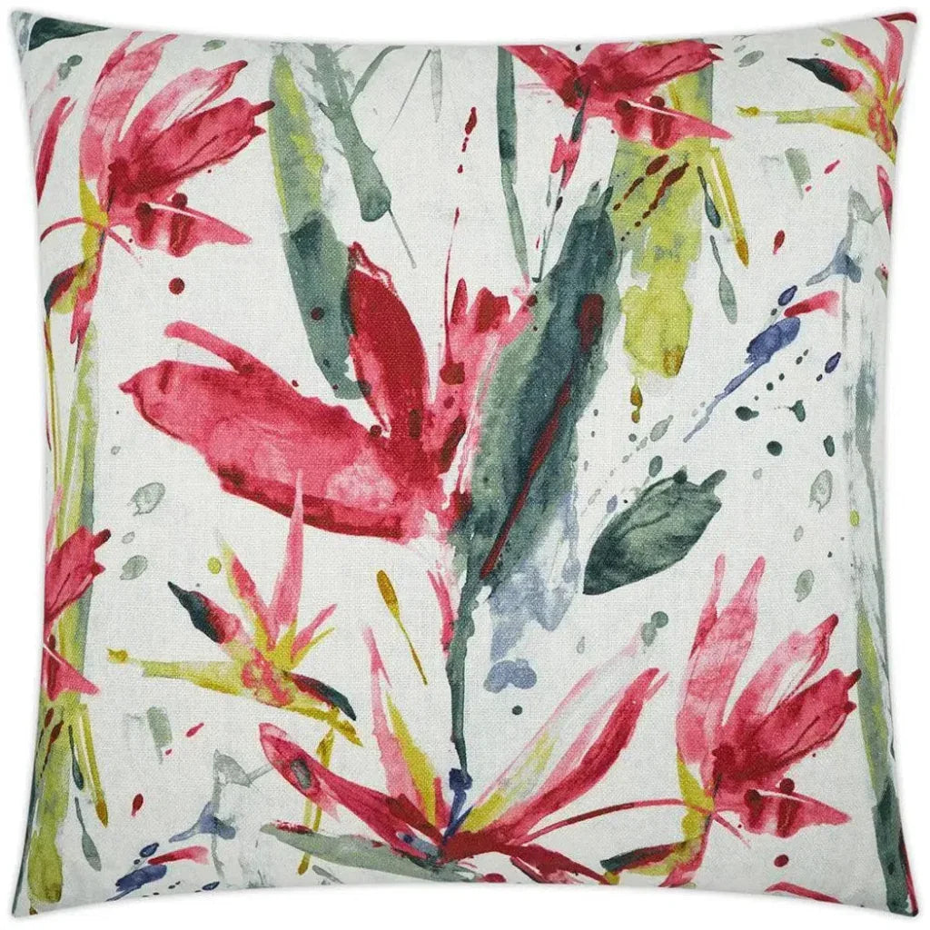 Marlot Fuchsia Floral Fuchsia Green Large Throw Pillow - LOOMLAN - D.V. Kap - Throw Pillows
