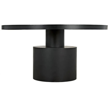 Marlow Black Steel Round Dining Table-Dining Tables-Noir-LOOMLAN