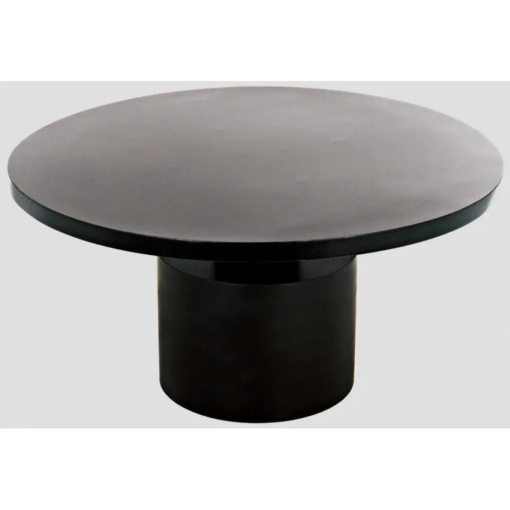 Marlow Black Steel Round Dining Table-Dining Tables-Noir-LOOMLAN