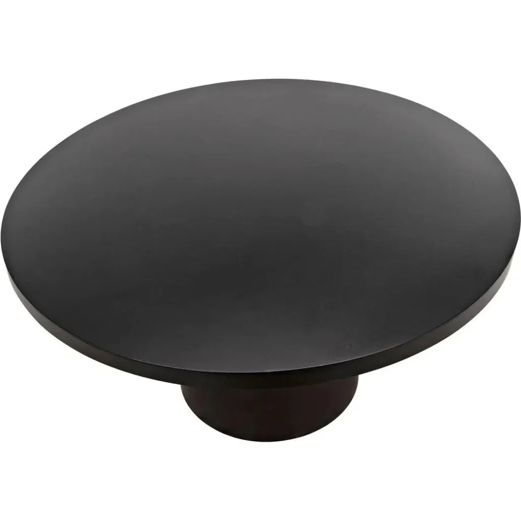 Marlow Black Steel Round Dining Table-Dining Tables-Noir-LOOMLAN