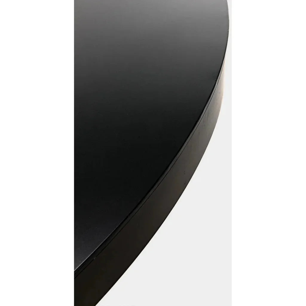 Marlow Black Steel Round Dining Table-Dining Tables-Noir-LOOMLAN