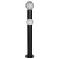 Marlowe Steel and Frosted Globe Floor Lamp-Floor Lamps-Noir-LOOMLAN
