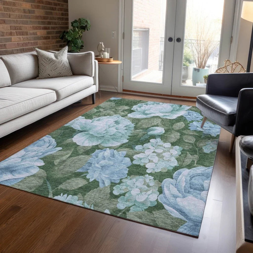 Maroque Blue Washable Indoor - Outdoor Rug - LOOMLAN - LOOMLAN Rugs - Outdoor Rugs