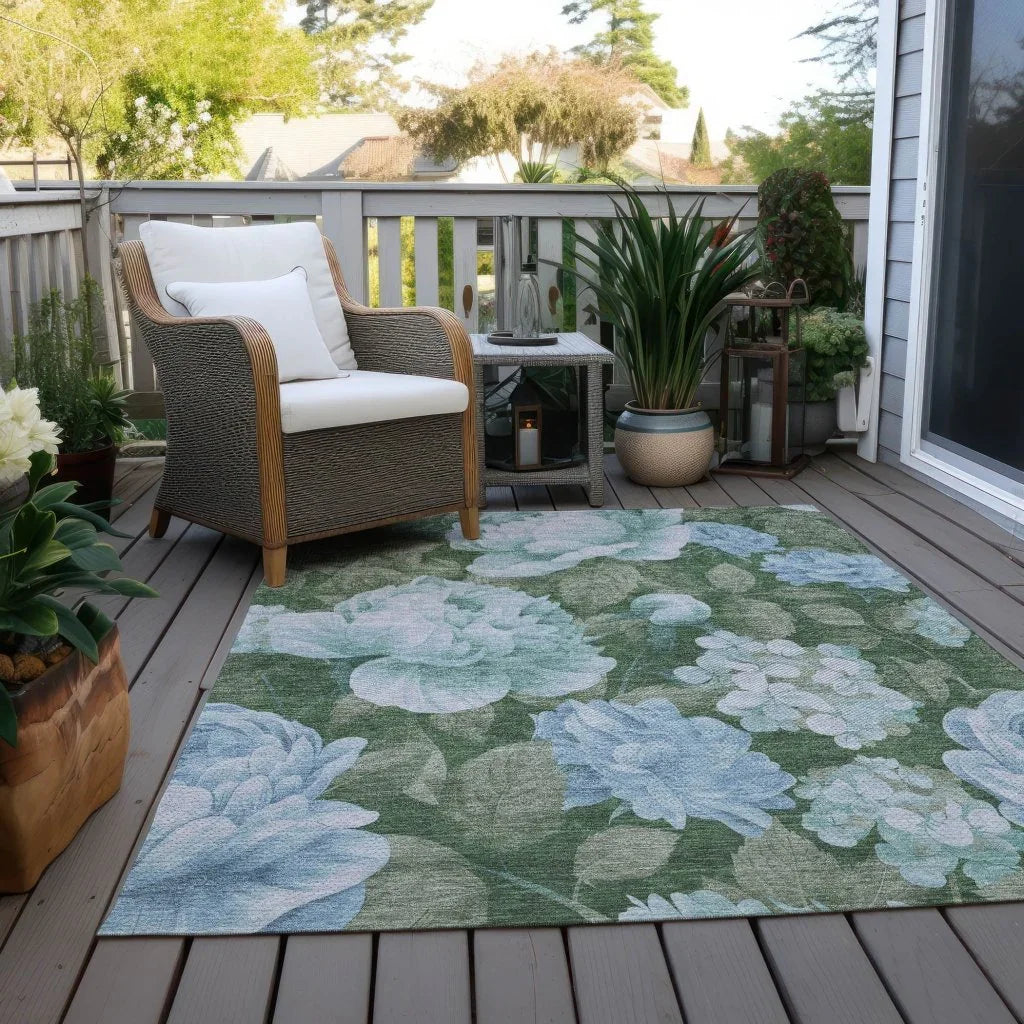 Maroque Blue Washable Indoor - Outdoor Rug - LOOMLAN - LOOMLAN Rugs - Outdoor Rugs