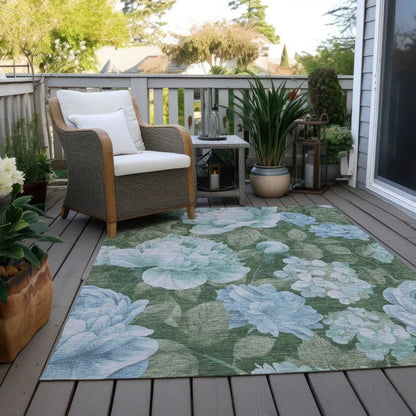 Maroque Blue Washable Indoor - Outdoor Rug - LOOMLAN - LOOMLAN Rugs - Outdoor Rugs
