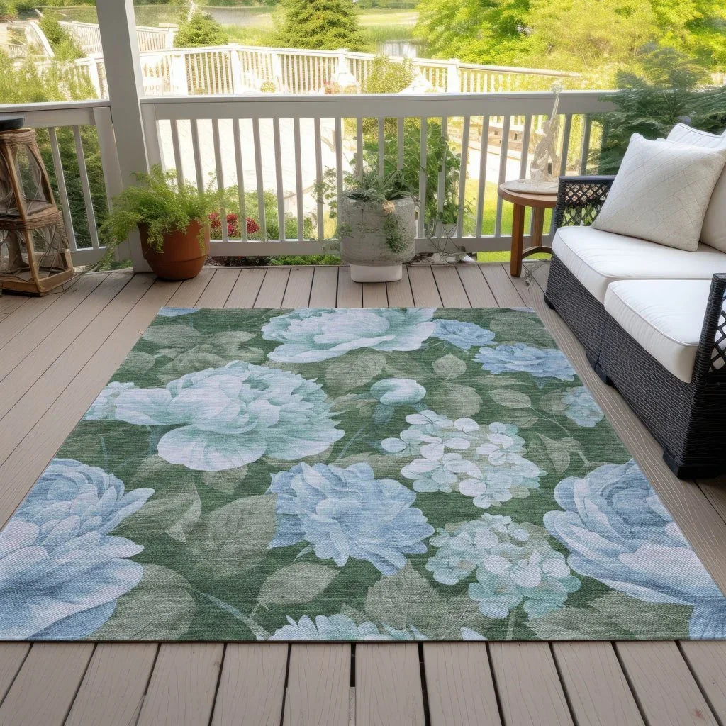 Maroque Blue Washable Indoor - Outdoor Rug - LOOMLAN - LOOMLAN Rugs - Outdoor Rugs