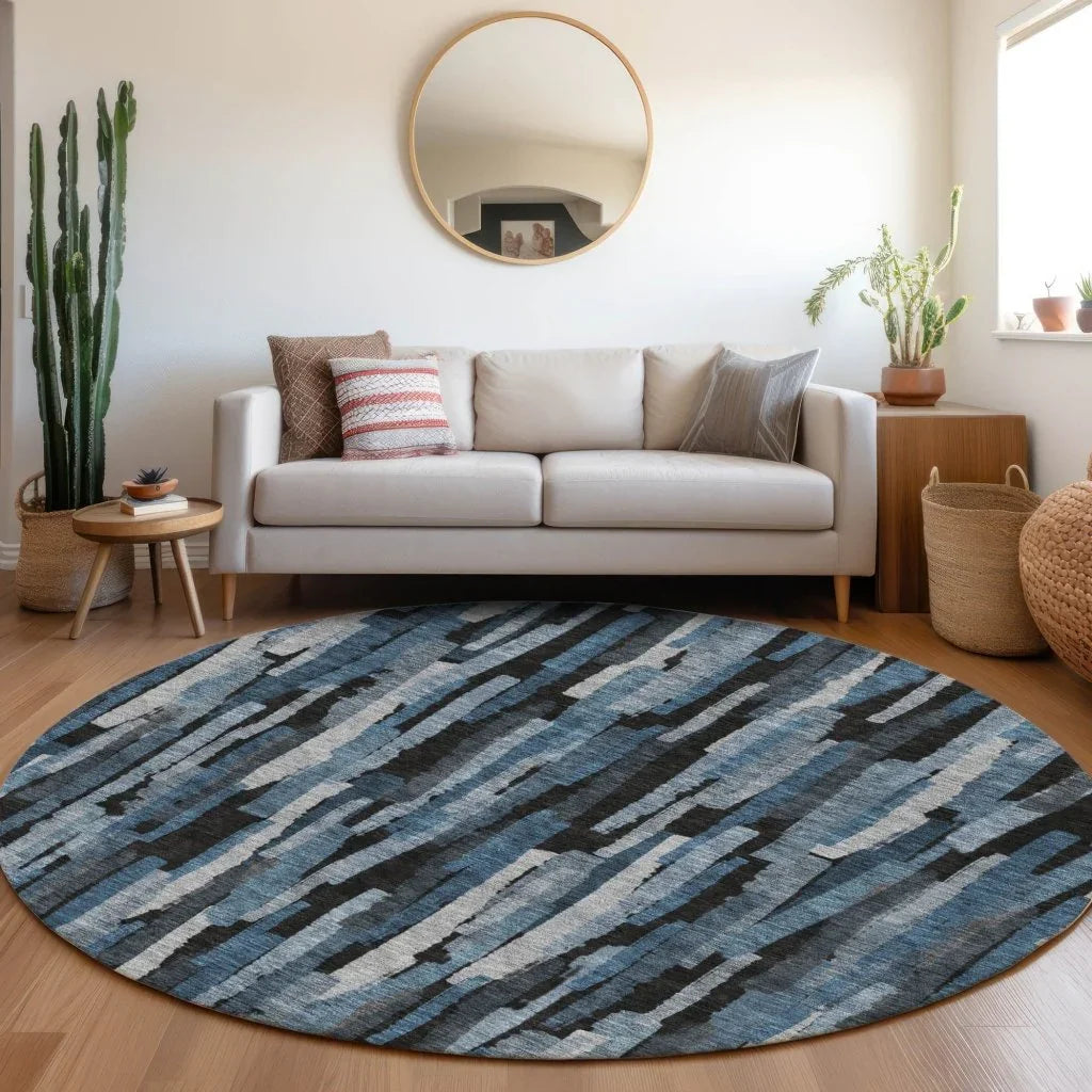 Marrah Blue Washable Indoor-Outdoor Rug-Outdoor Rugs-LOOMLAN Rugs-LOOMLAN