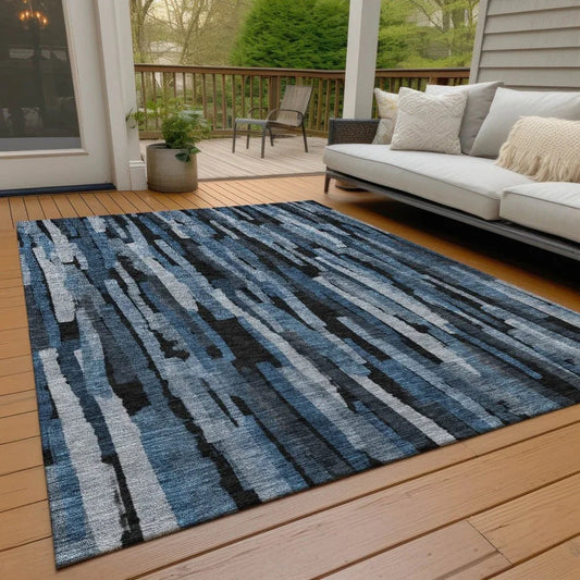 Marrah Blue Washable Indoor-Outdoor Rug-Outdoor Rugs-LOOMLAN Rugs-LOOMLAN