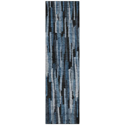 Marrah Blue Washable Indoor-Outdoor Rug-Outdoor Rugs-LOOMLAN Rugs-2'3" x 7'6"-LOOMLAN