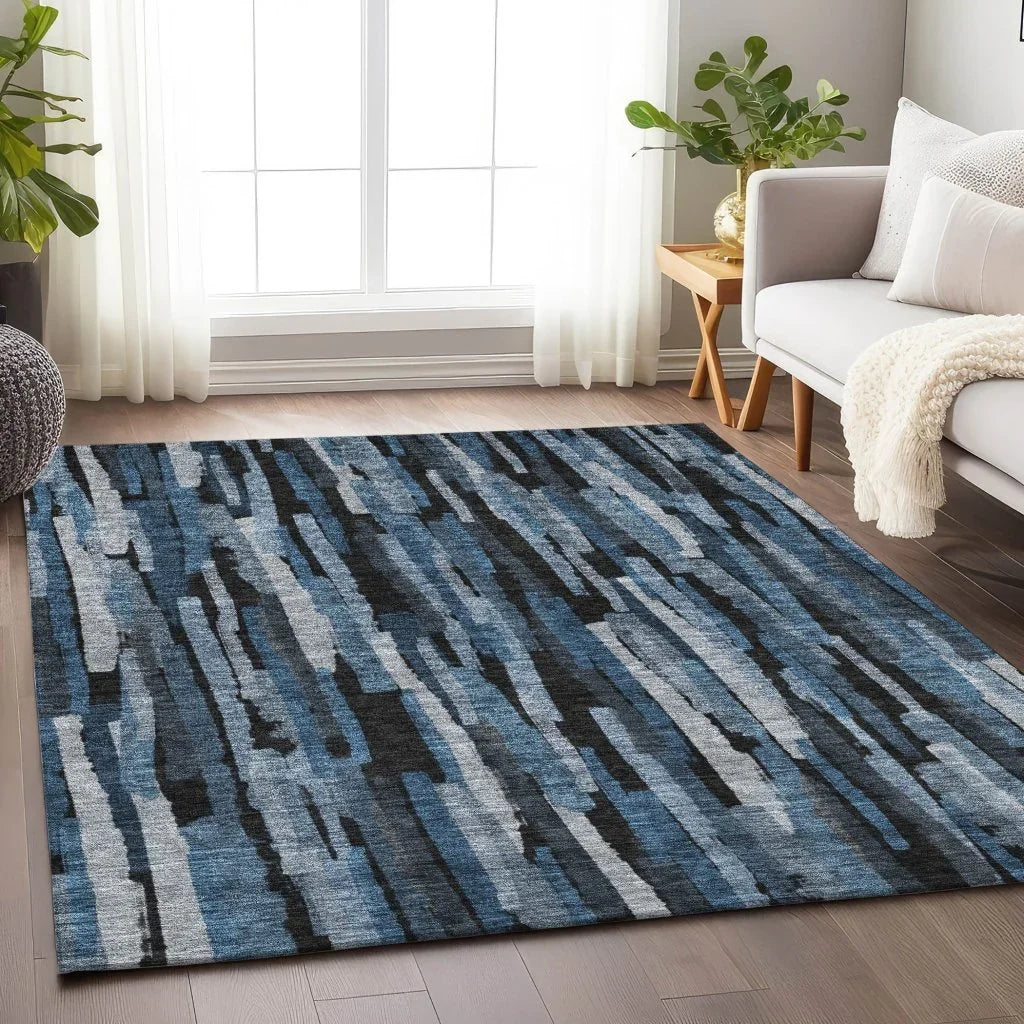 Marrah Blue Washable Indoor-Outdoor Rug-Outdoor Rugs-LOOMLAN Rugs-LOOMLAN