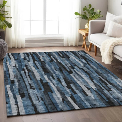 Marrah Blue Washable Indoor-Outdoor Rug-Outdoor Rugs-LOOMLAN Rugs-LOOMLAN
