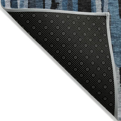 Marrah Blue Washable Indoor-Outdoor Rug-Outdoor Rugs-LOOMLAN Rugs-LOOMLAN