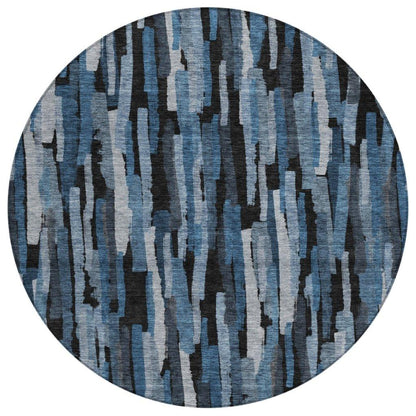 Marrah Blue Washable Indoor-Outdoor Rug-Outdoor Rugs-LOOMLAN Rugs-8' x 8'-LOOMLAN