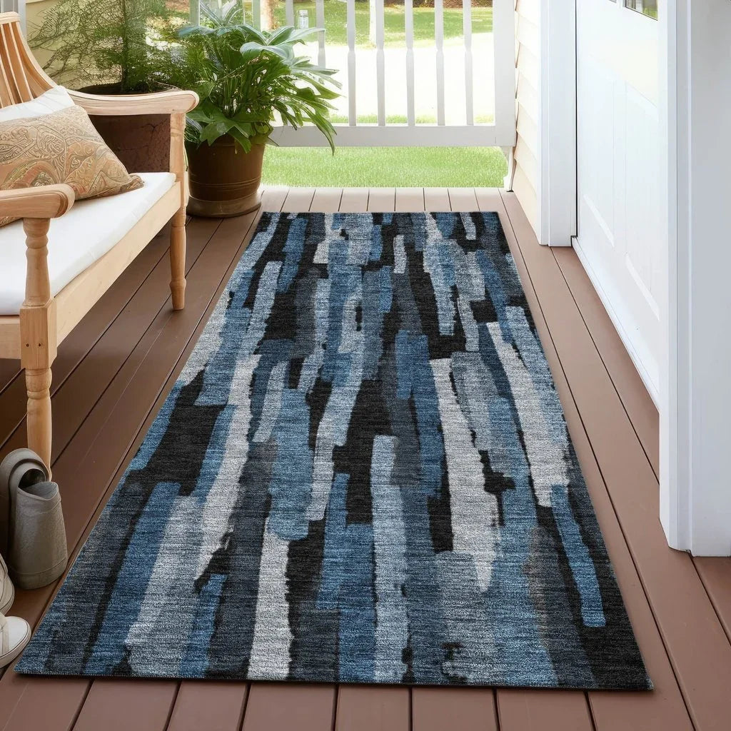 Marrah Blue Washable Indoor-Outdoor Rug-Outdoor Rugs-LOOMLAN Rugs-LOOMLAN