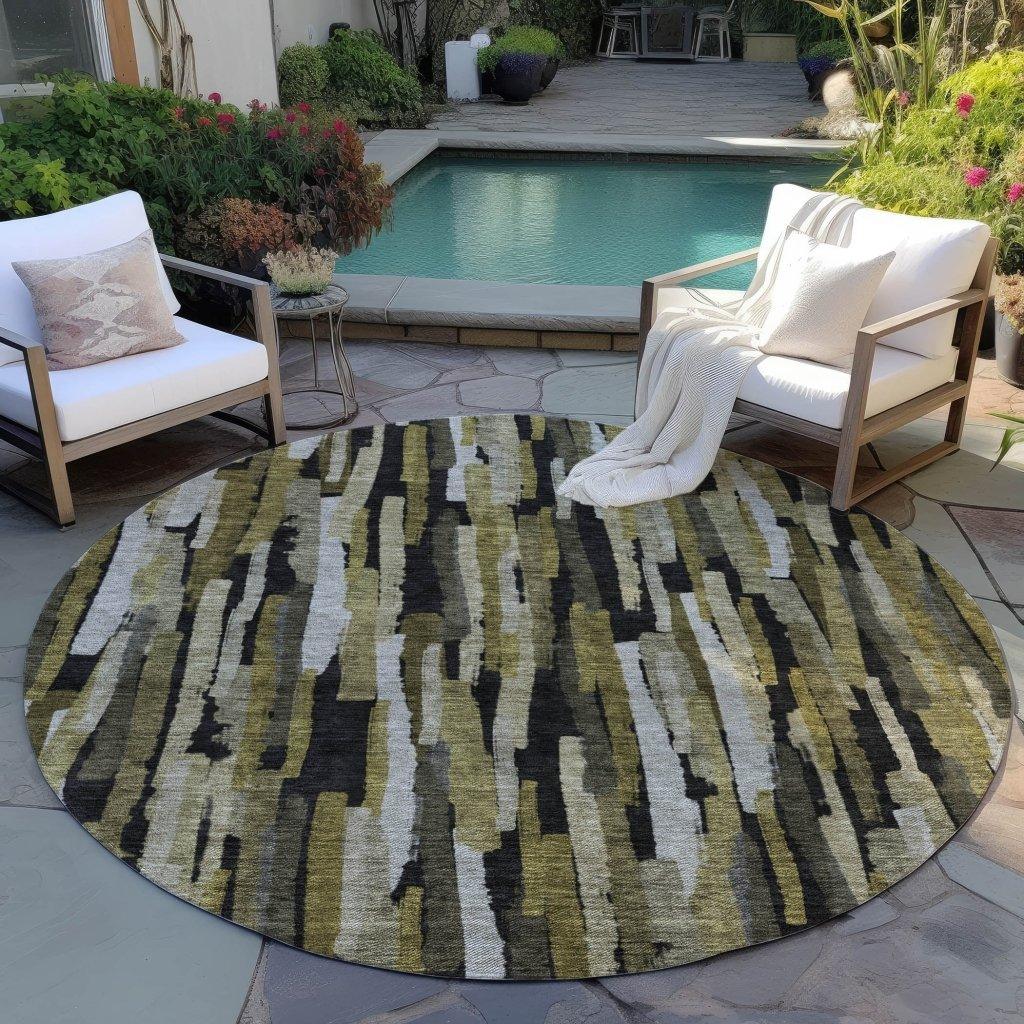 Marrah Brown Washable Indoor-Outdoor Rug-Outdoor Rugs-LOOMLAN Rugs-LOOMLAN