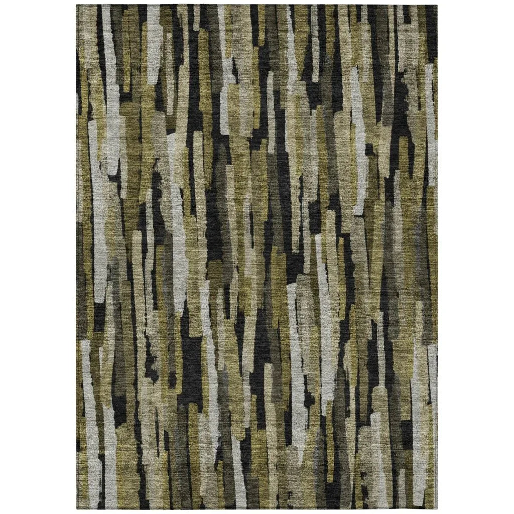 Marrah Brown Washable Indoor-Outdoor Rug-Outdoor Rugs-LOOMLAN Rugs-2'6" x 3'10"-LOOMLAN