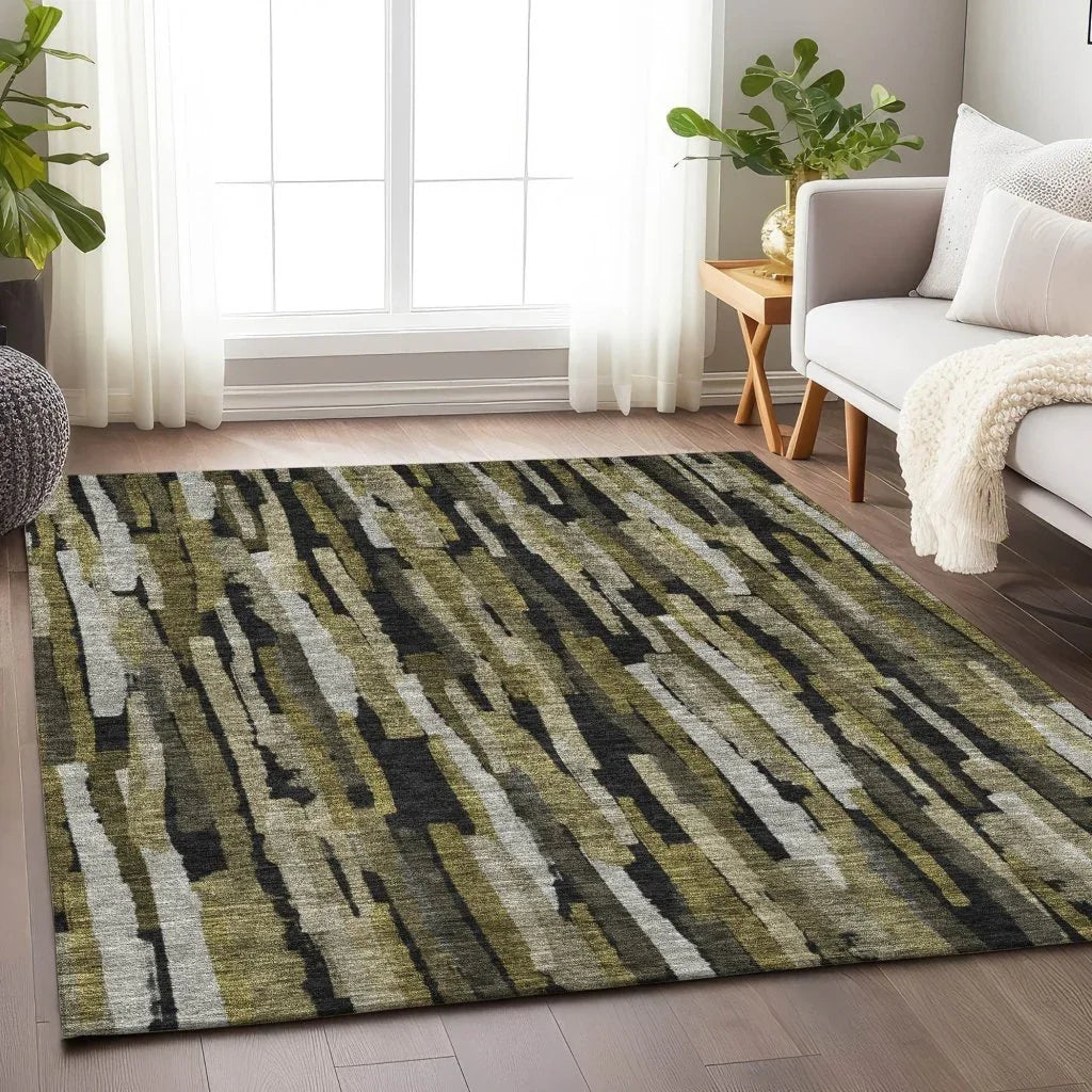 Marrah Brown Washable Indoor-Outdoor Rug-Outdoor Rugs-LOOMLAN Rugs-LOOMLAN