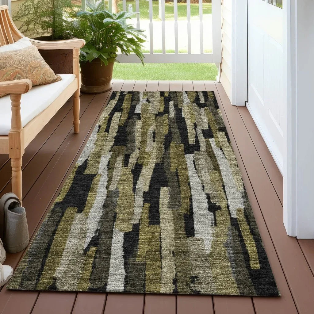 Marrah Brown Washable Indoor-Outdoor Rug-Outdoor Rugs-LOOMLAN Rugs-LOOMLAN
