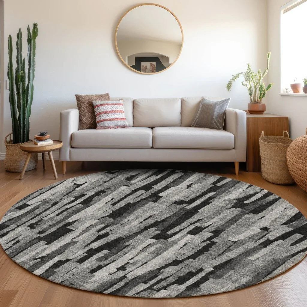 Marrah Gray Washable Indoor-Outdoor Rug-Outdoor Rugs-LOOMLAN Rugs-LOOMLAN