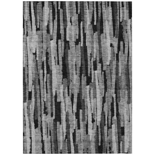 Marrah Gray Washable Indoor-Outdoor Rug-Outdoor Rugs-LOOMLAN Rugs-2'6" x 3'10"-LOOMLAN