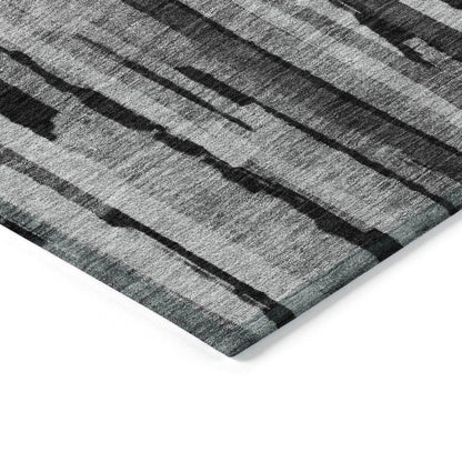 Marrah Gray Washable Indoor-Outdoor Rug-Outdoor Rugs-LOOMLAN Rugs-LOOMLAN