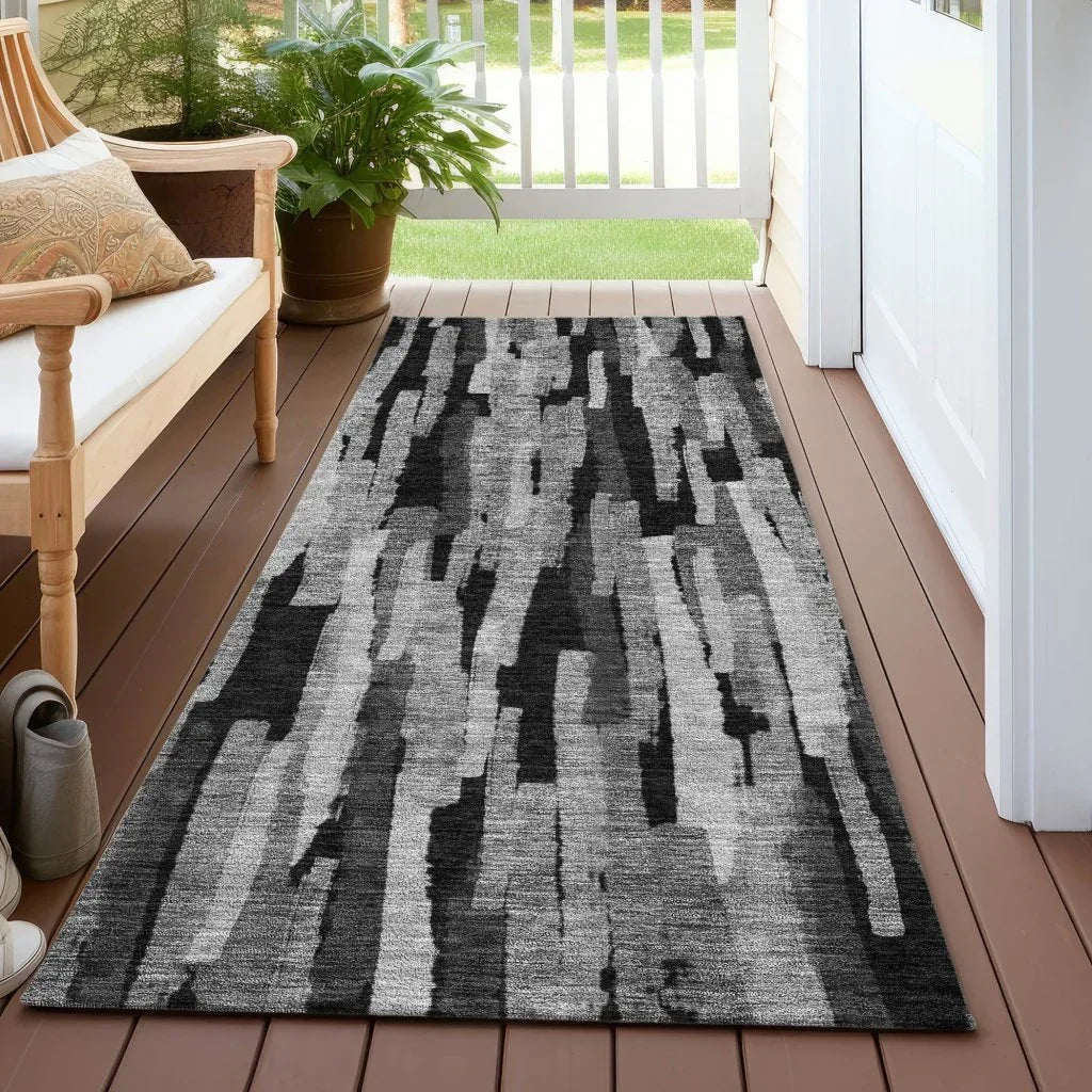 Marrah Gray Washable Indoor-Outdoor Rug-Outdoor Rugs-LOOMLAN Rugs-LOOMLAN