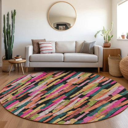 Marrah Pink Washable Indoor-Outdoor Rug-Outdoor Rugs-LOOMLAN Rugs-LOOMLAN