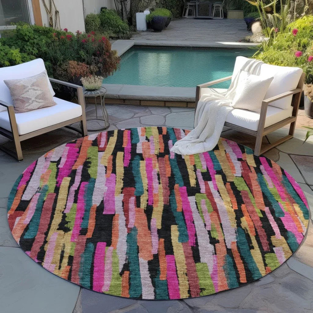 Marrah Pink Washable Indoor-Outdoor Rug-Outdoor Rugs-LOOMLAN Rugs-LOOMLAN