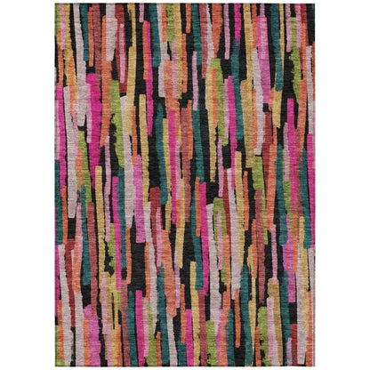 Marrah Pink Washable Indoor-Outdoor Rug-Outdoor Rugs-LOOMLAN Rugs-2'6" x 3'10"-LOOMLAN