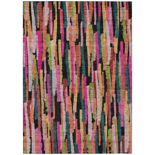 Marrah Pink Washable Indoor-Outdoor Rug-Outdoor Rugs-LOOMLAN Rugs-2'6" x 3'10"-LOOMLAN